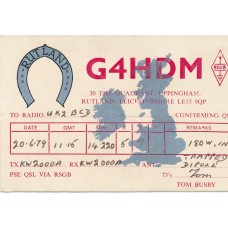 QSL kortelė "Rutland"