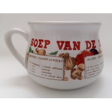 Decorated netherlandish porcelain cup for soup