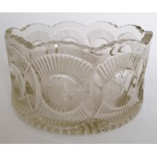 Glass salad bowl with artistic ornaments