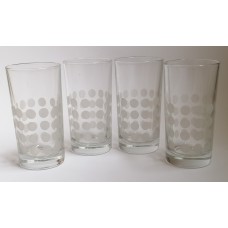 4 glasses with circles on the surface