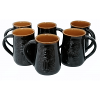 A set of 6 beer mugs for Jiesia pottery