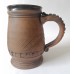 Artfully decorated clay mug Klaipeda