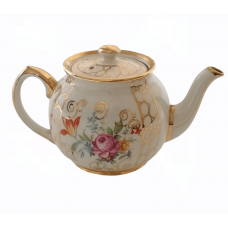 Artfully decorated english porcelain teapot