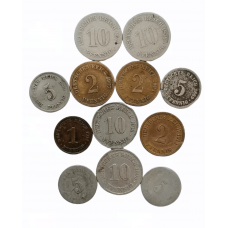 Ancient 1874 - 1914 a set of german coins