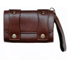 Leather wallet closes