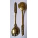 Two massive brass cutlery with original patterns