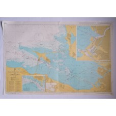 Original marine map of the Baltic sea (Russia), St. Petersburg and approaches