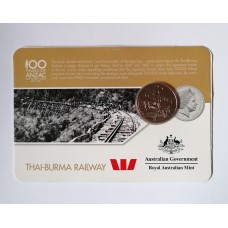 Australia commemorative 20 cent coin in ''THAI-BURMA RAILWAY''